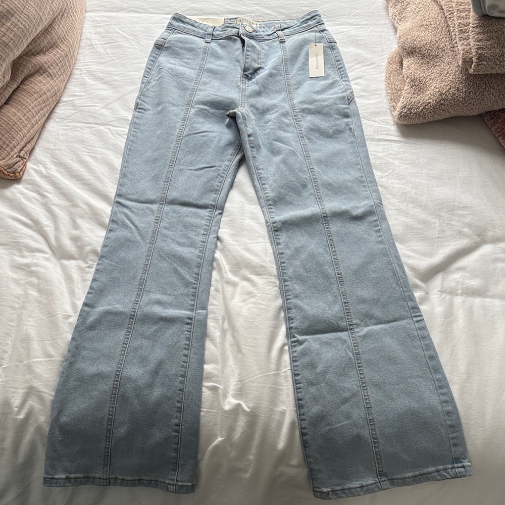 Harper Light Blue High Rise Flare Jeans